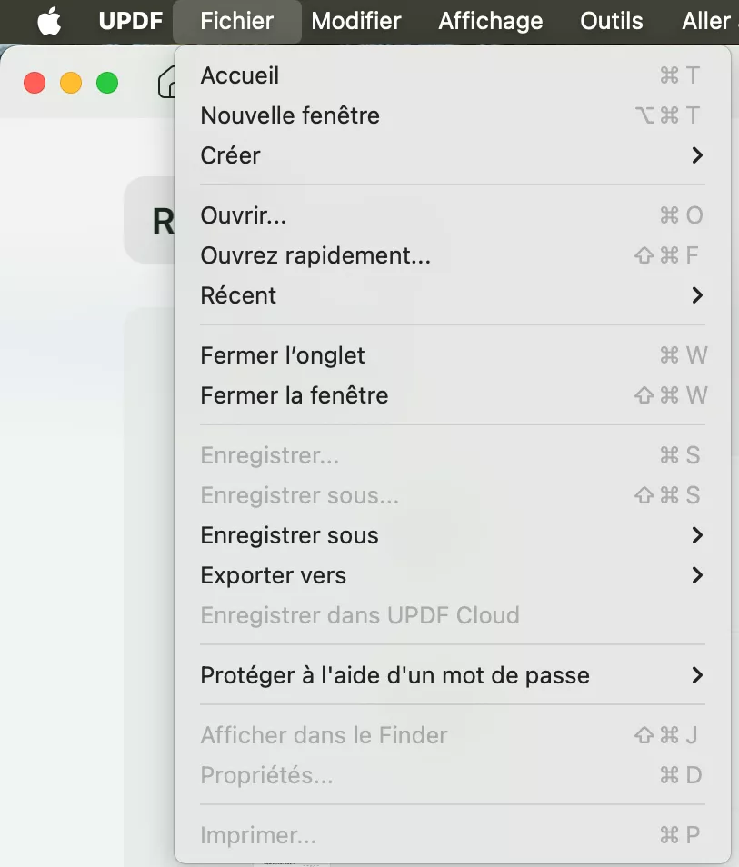 top toolbar