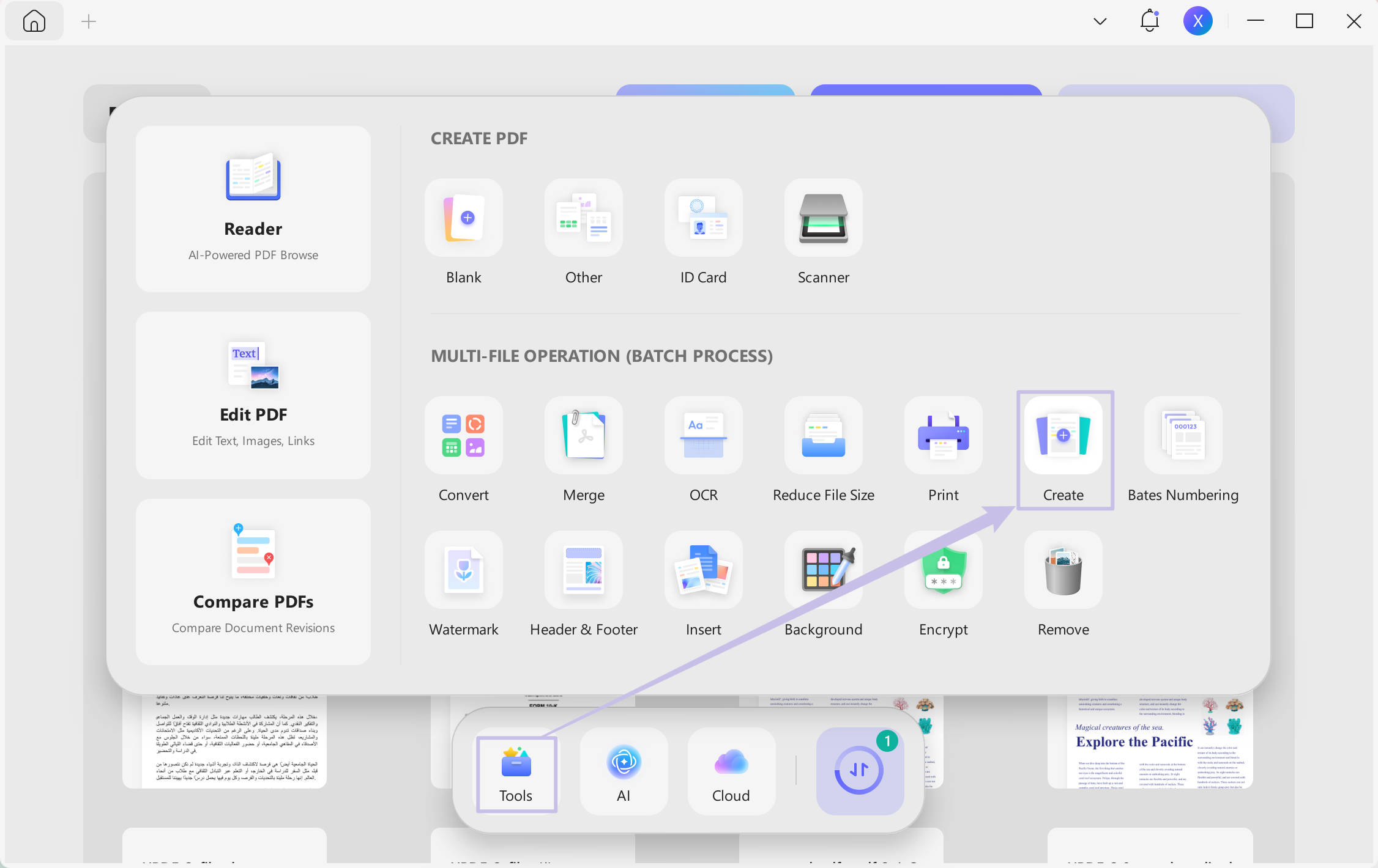 batch create updf windows