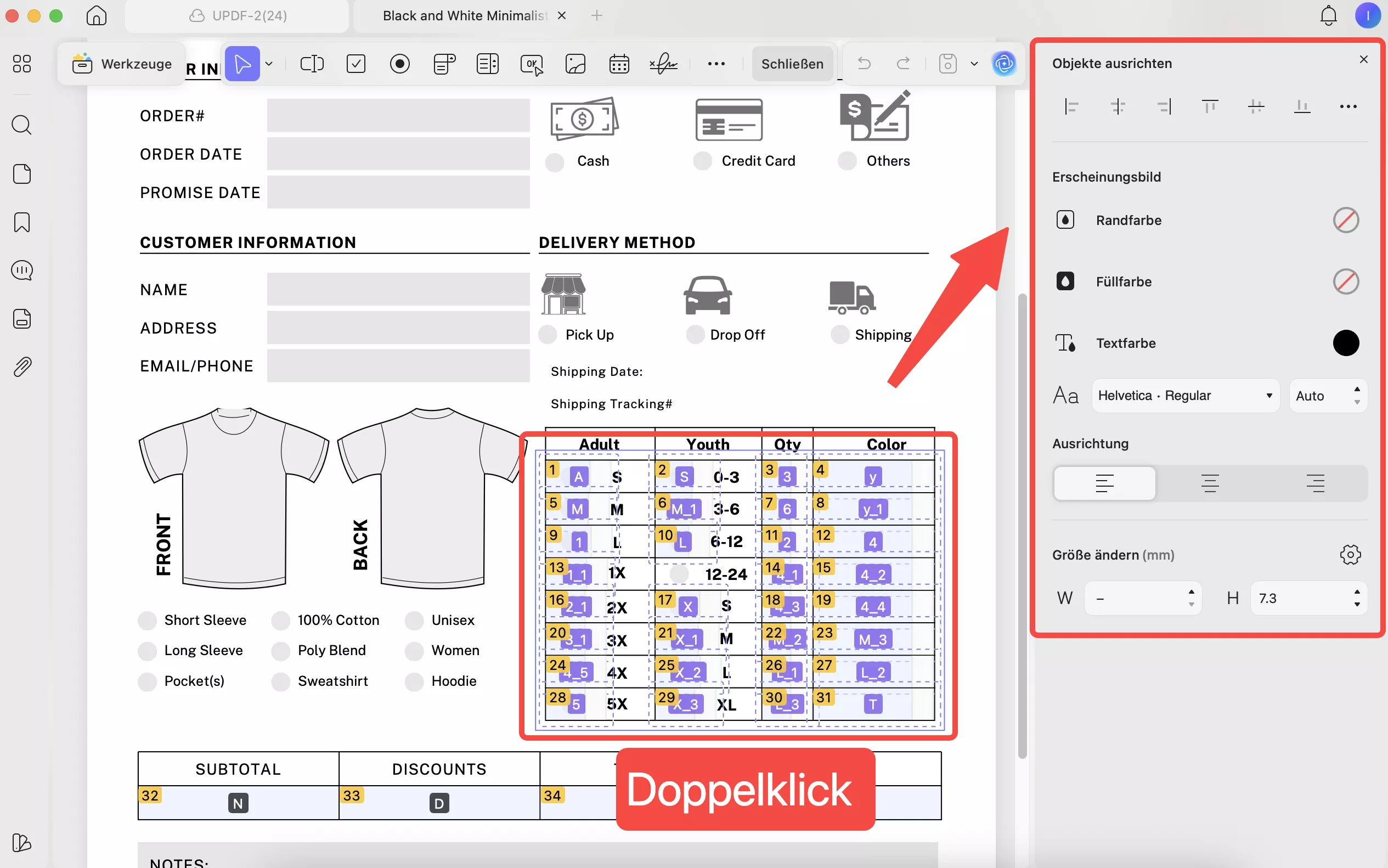 Stapelbearbeitung von Formulareigenschaften