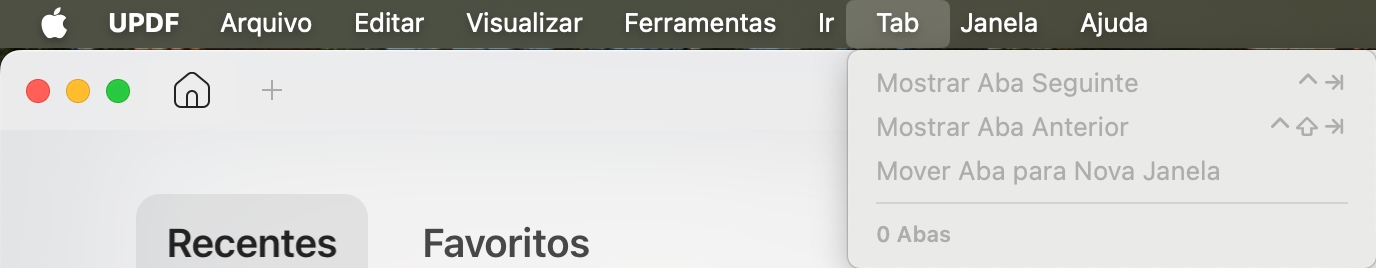 botão aba
