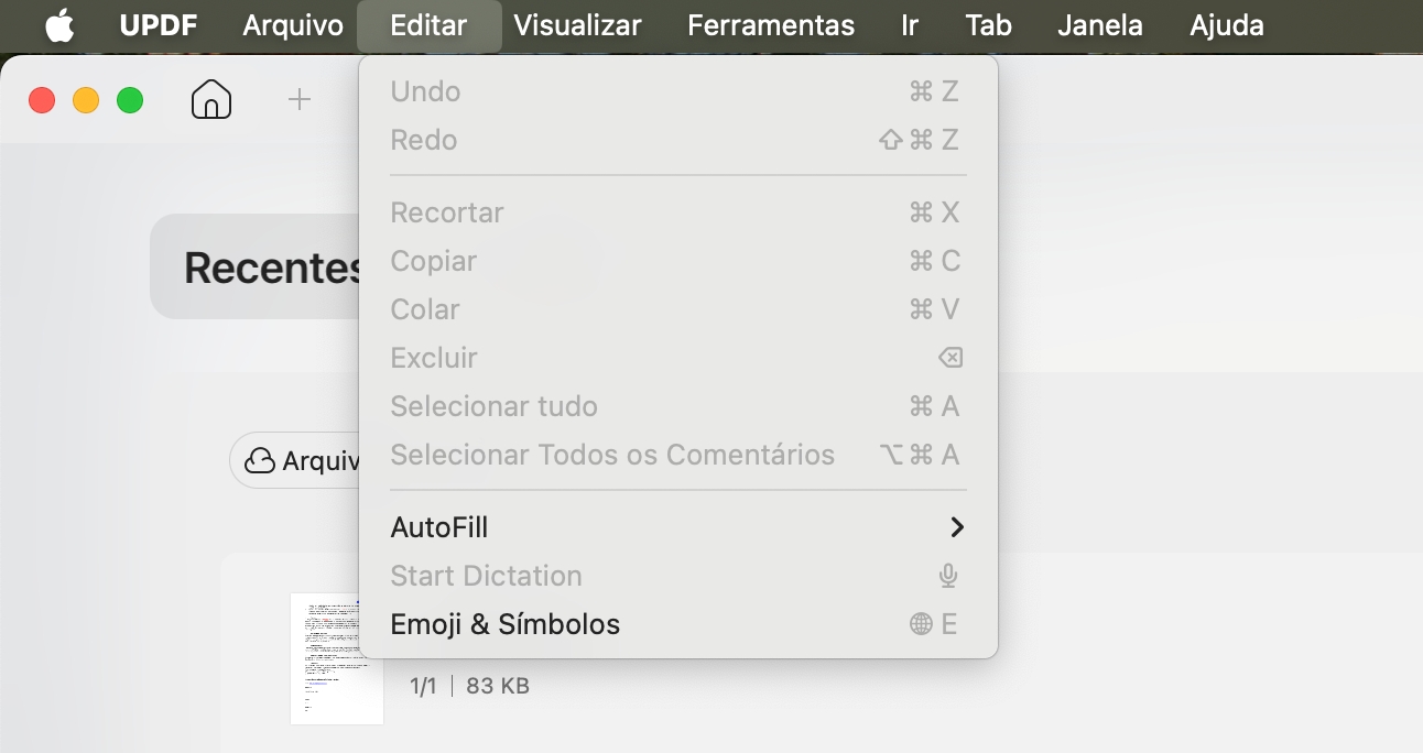 botão editar