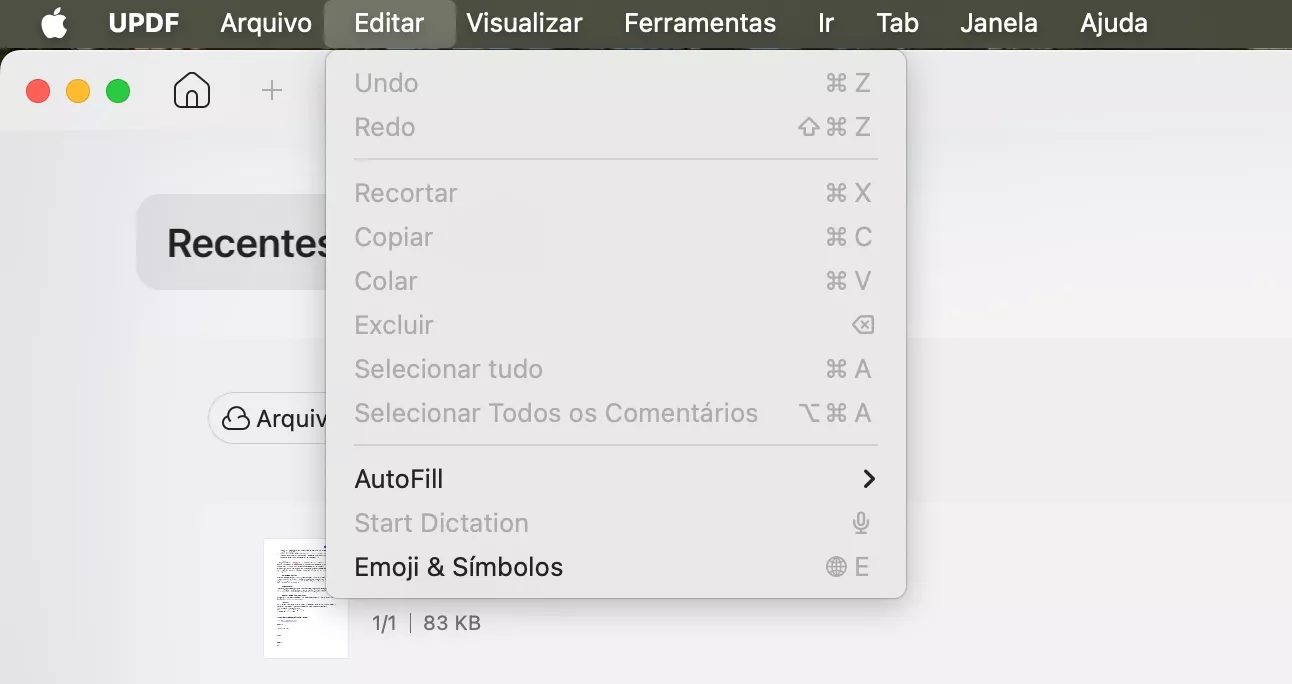 botão editar