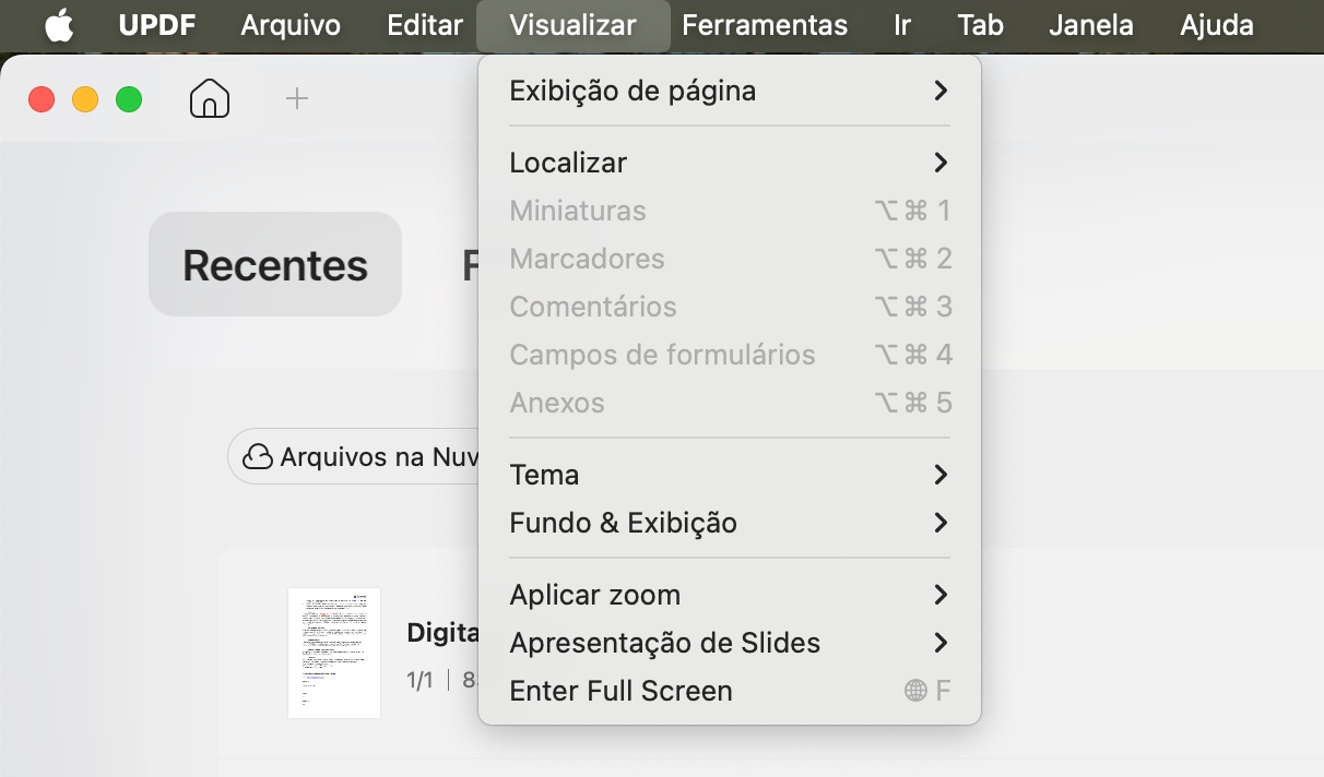 botão visualizar