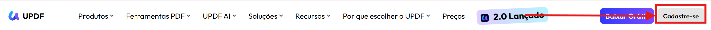 Entrar no site da UPDF