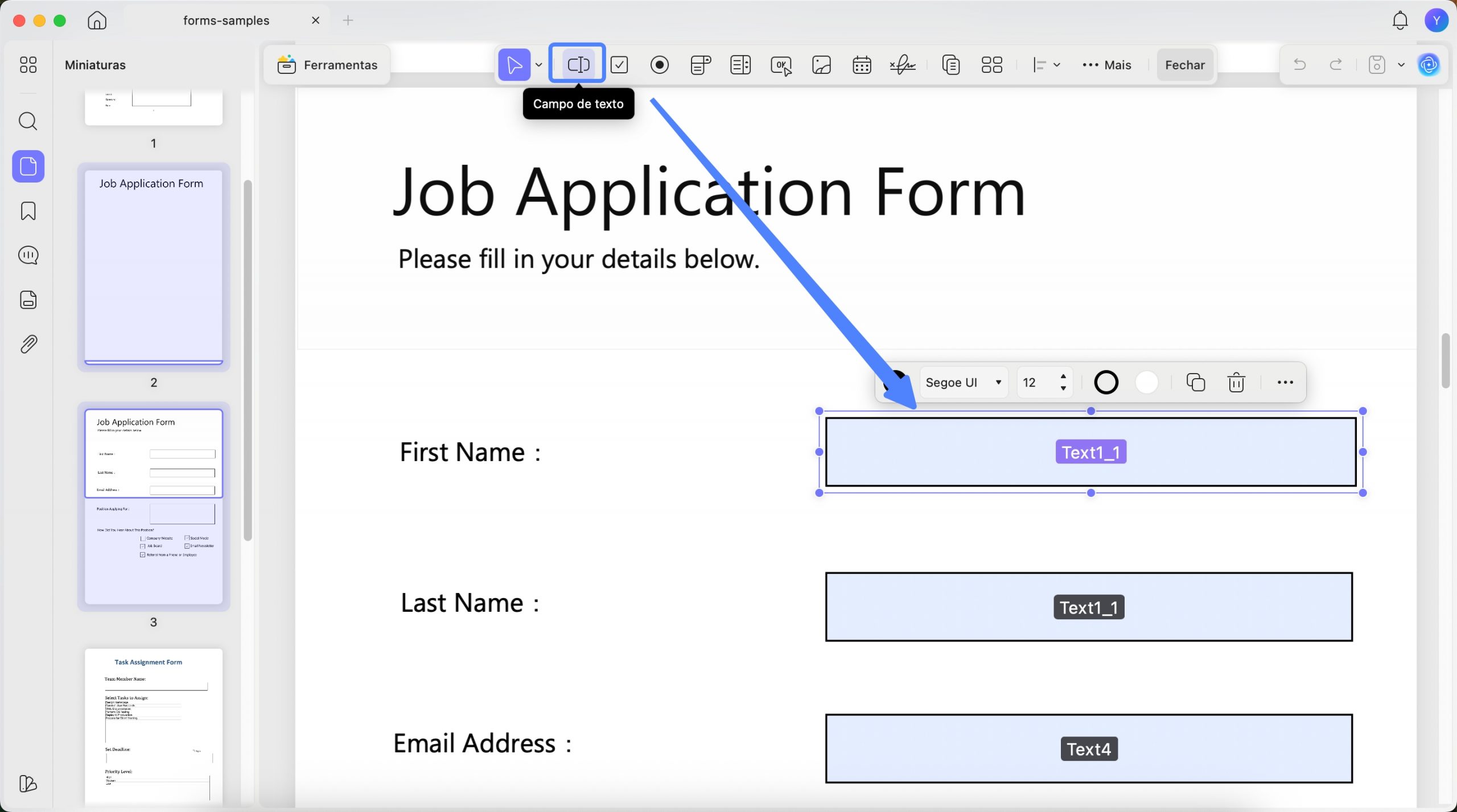 campo de texto