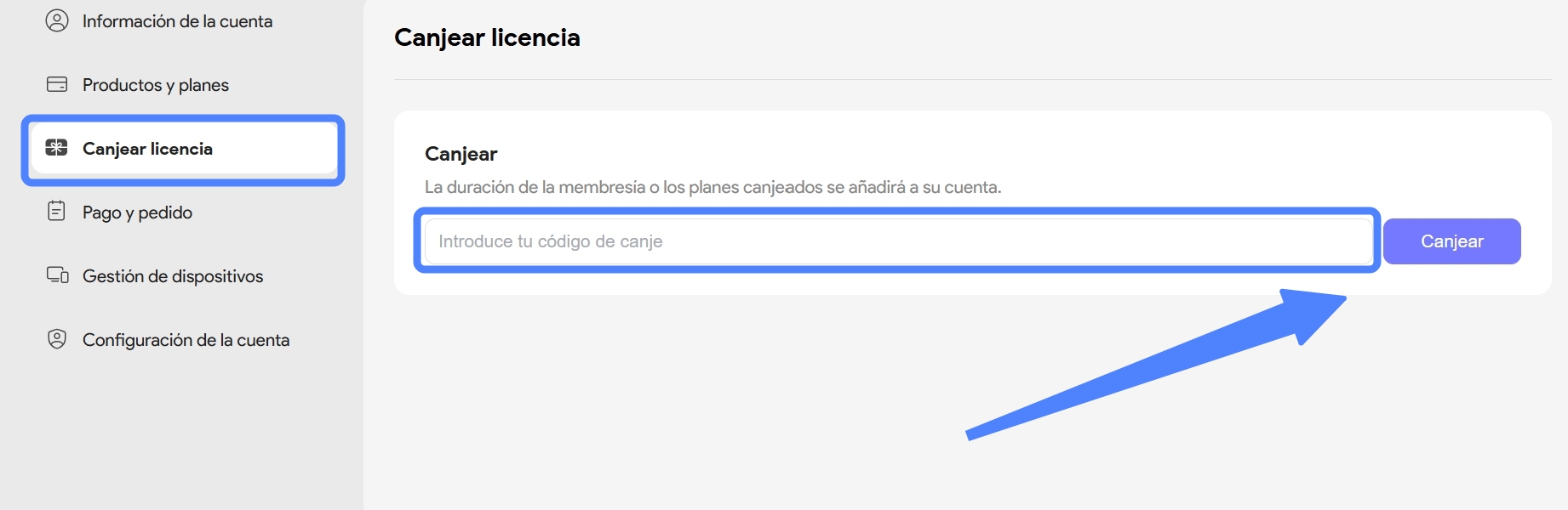 canjear licencia