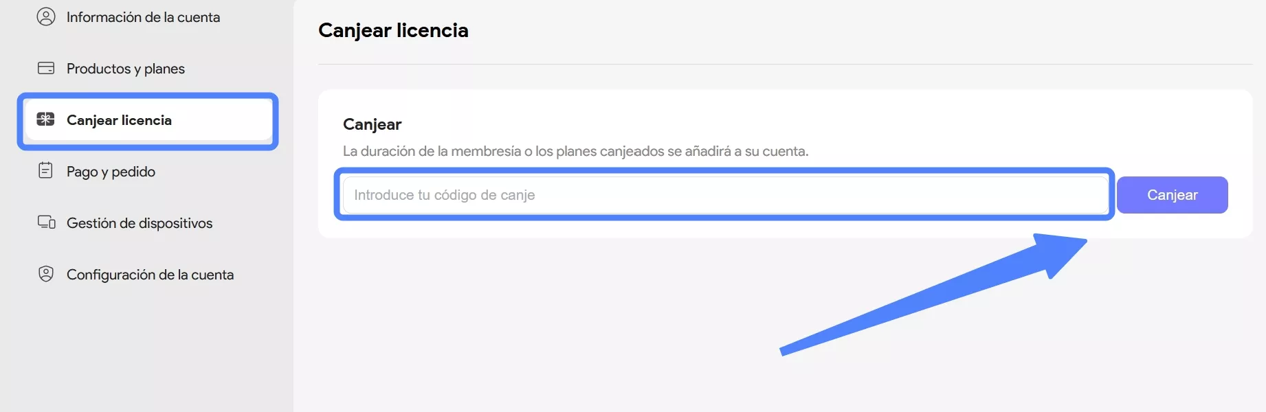 canjear licencia
