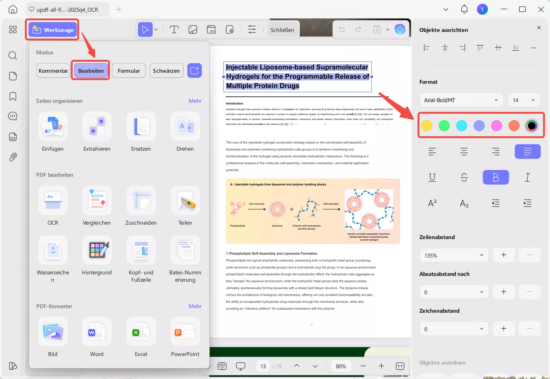 Schriftfarbe in PDF mit UPDF ändern