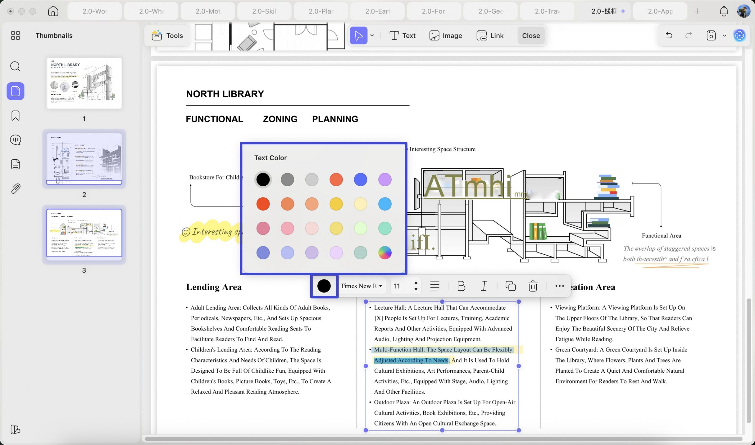 change the color the text in pdf with updf on mac