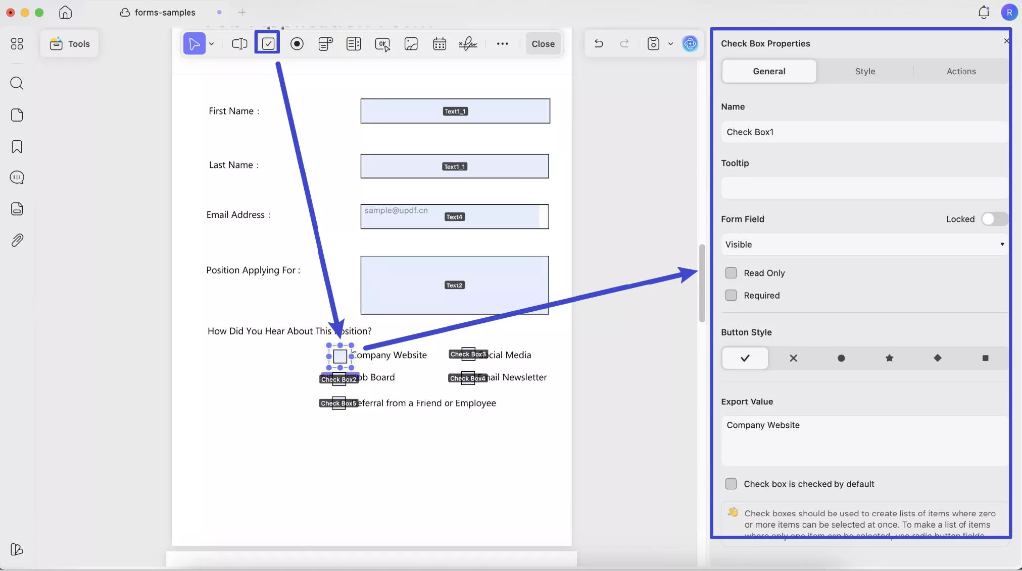 checkbox-properties-updf-mac