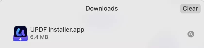 Klikněte na aplikaci updf pro spuštění instalace