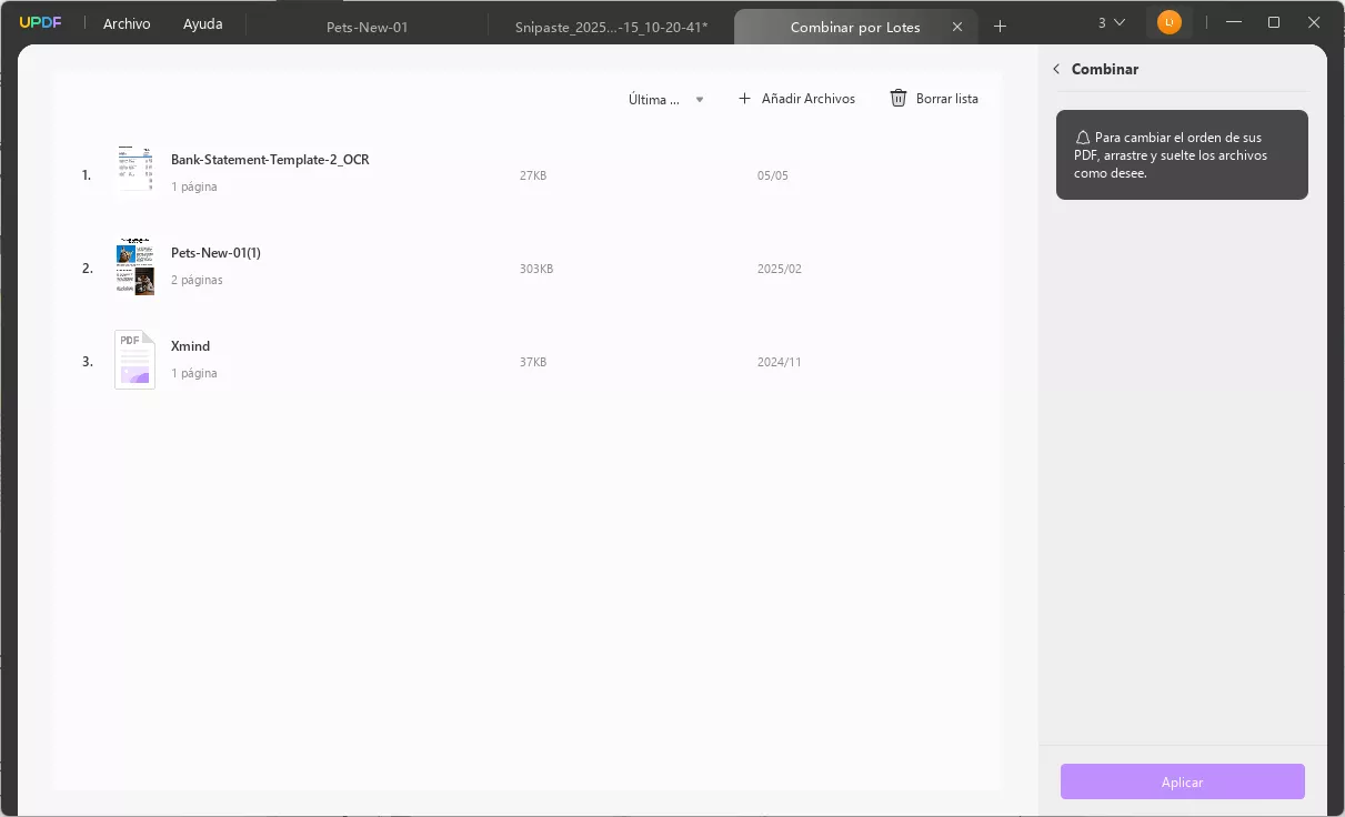 combinar imágenes en un solo pdf updf