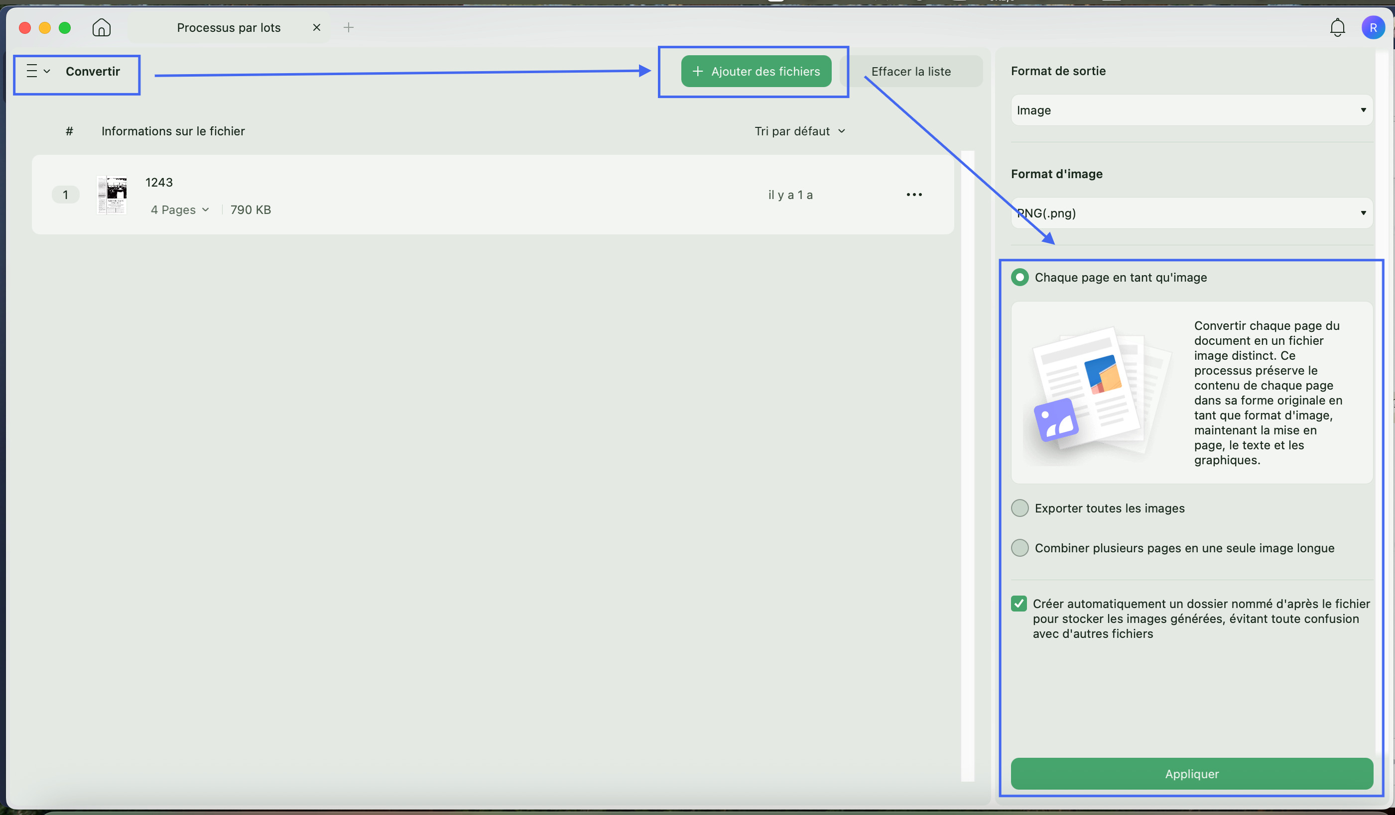 Convert multiple pages as a only image updf 2 mac