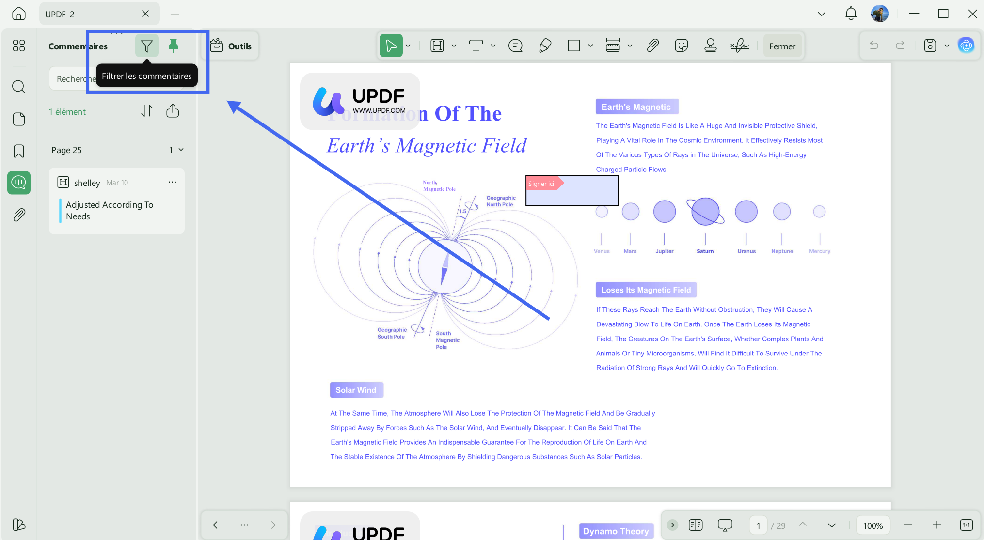 Comment new features updf win 2