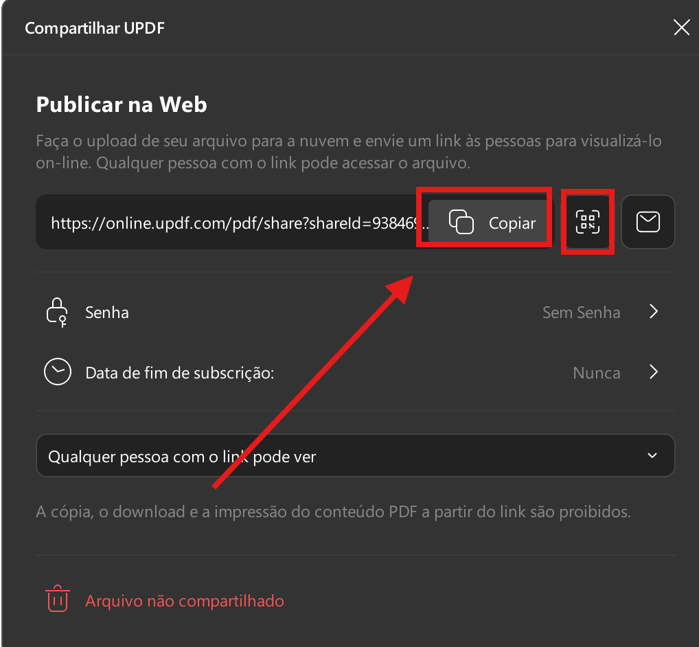 copiar link para compartilhar updf windows 