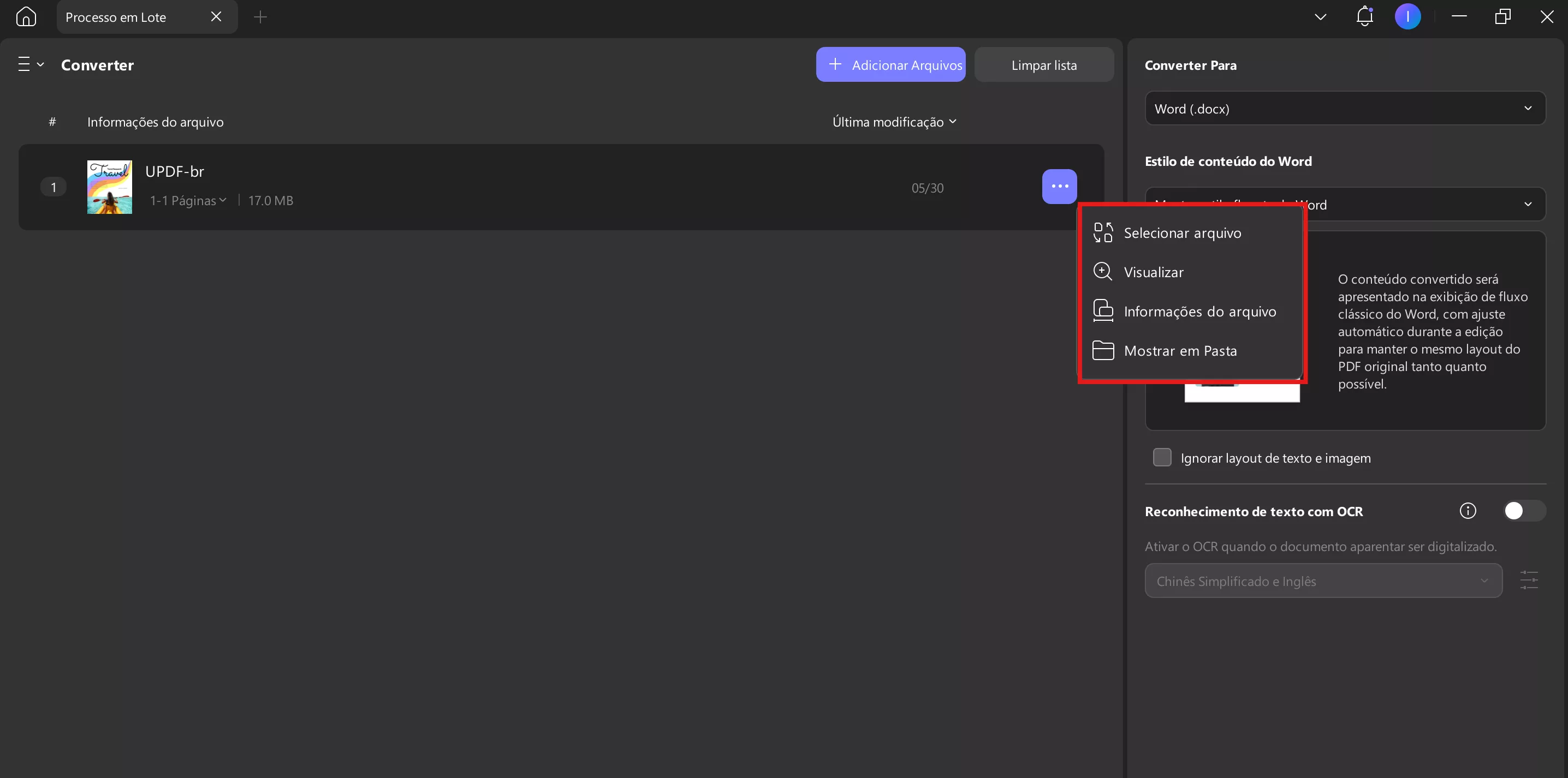 substituir arquivo em lote converter updf windows