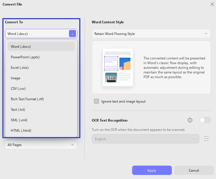 convert to preferred file format updf windows 2