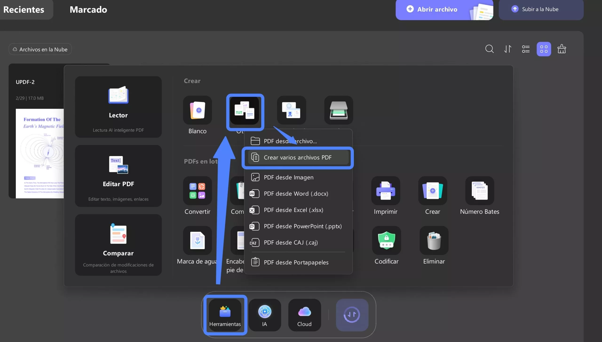 Crear varios archivos PDF