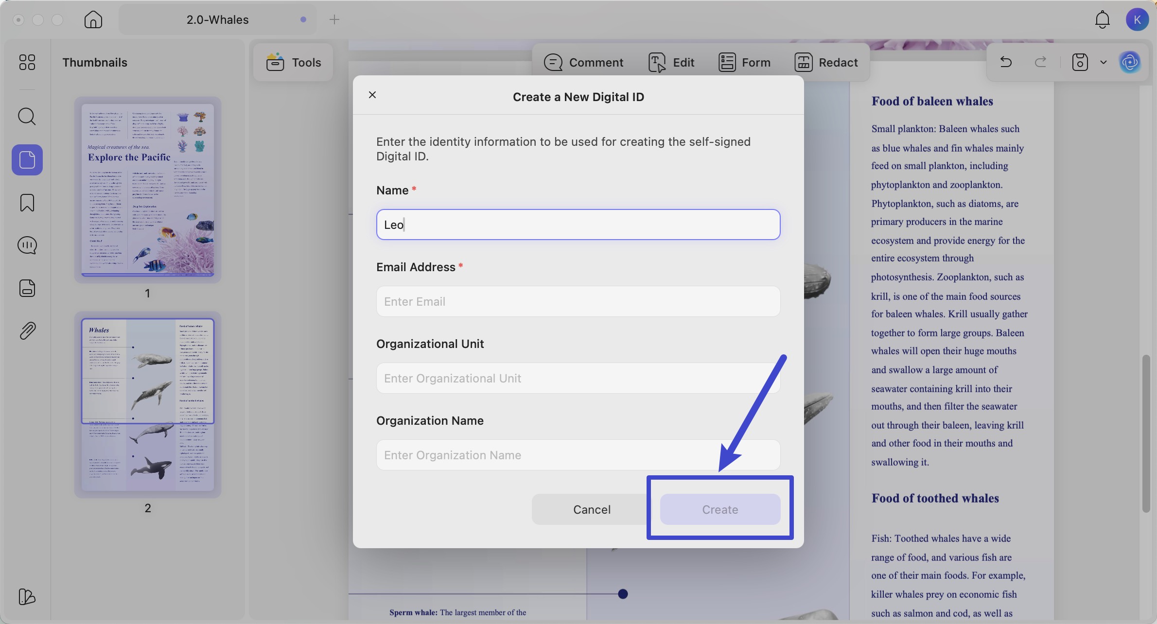create a new digital id