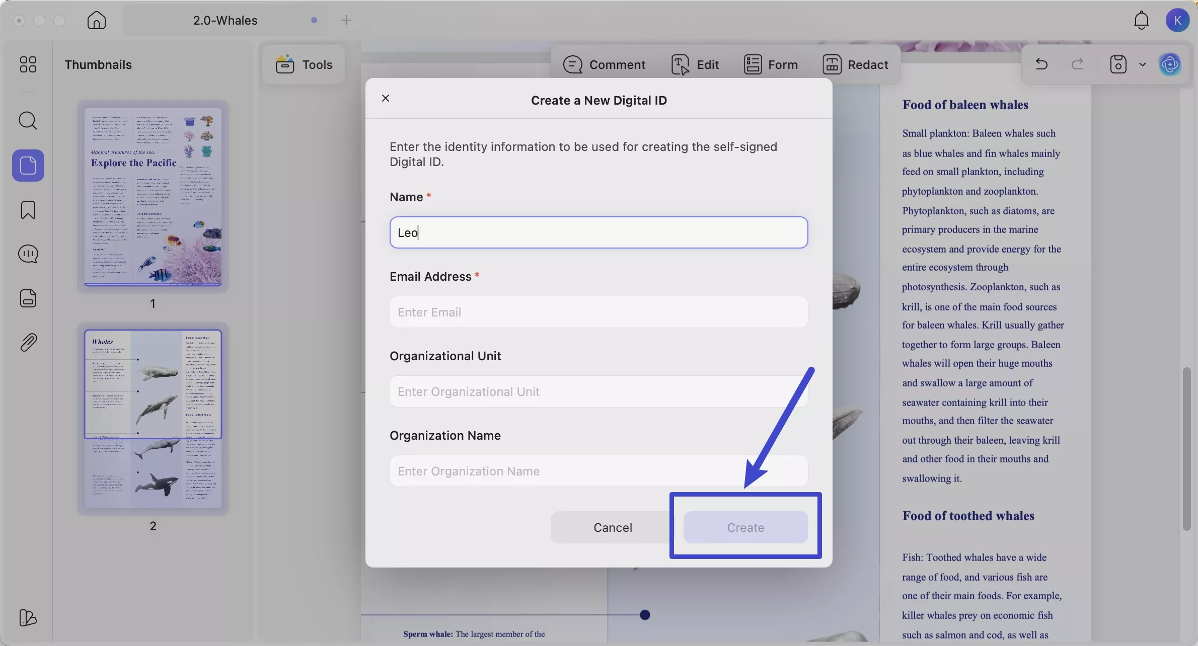 create a new digital id