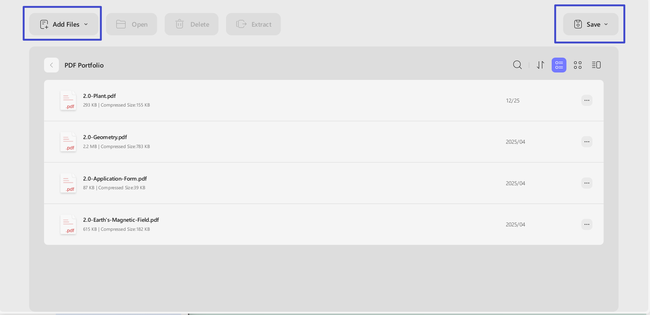 add files to the portfolio