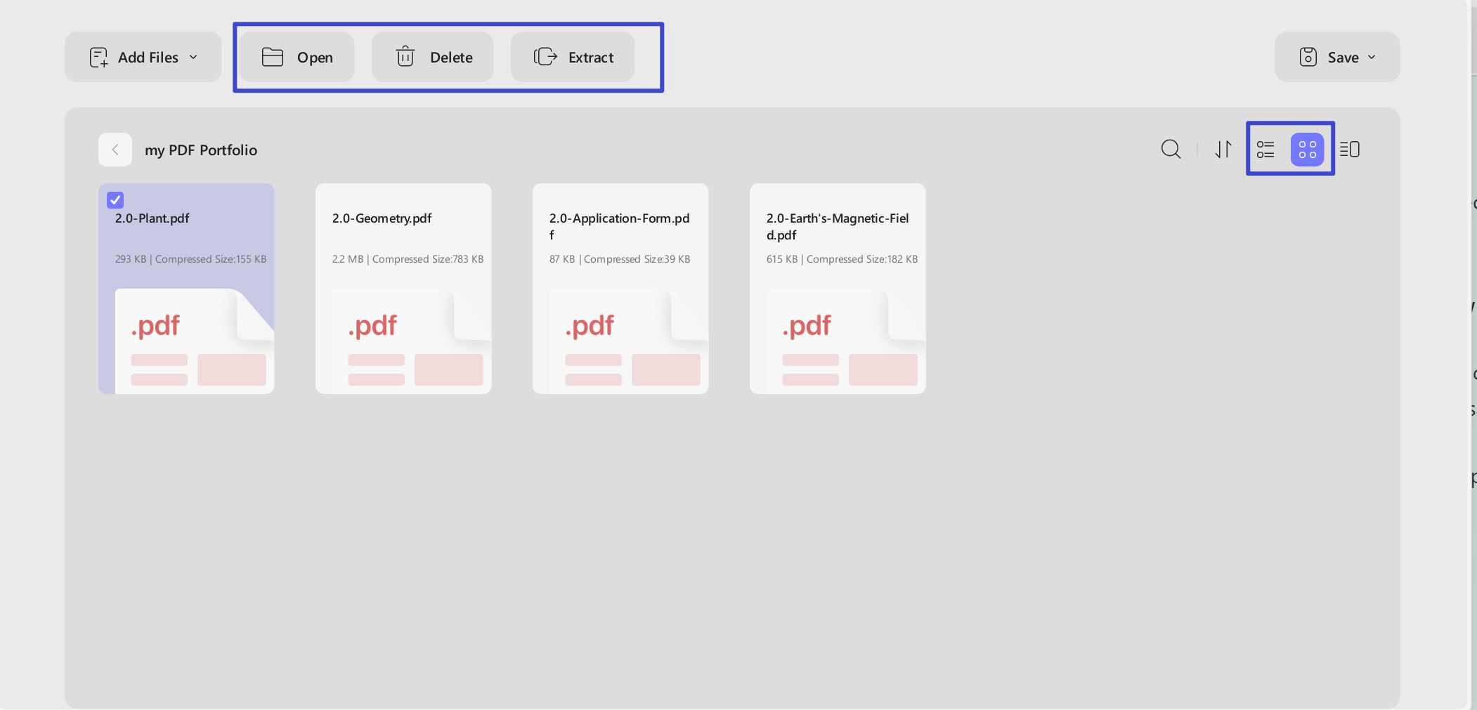 select a file in the portfolio