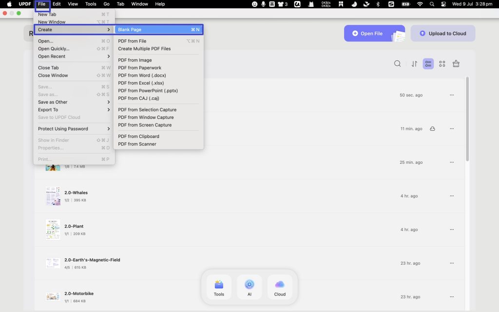 create blank pdf 1