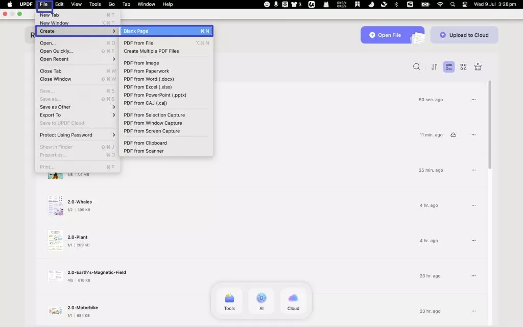 create blank pdf 1