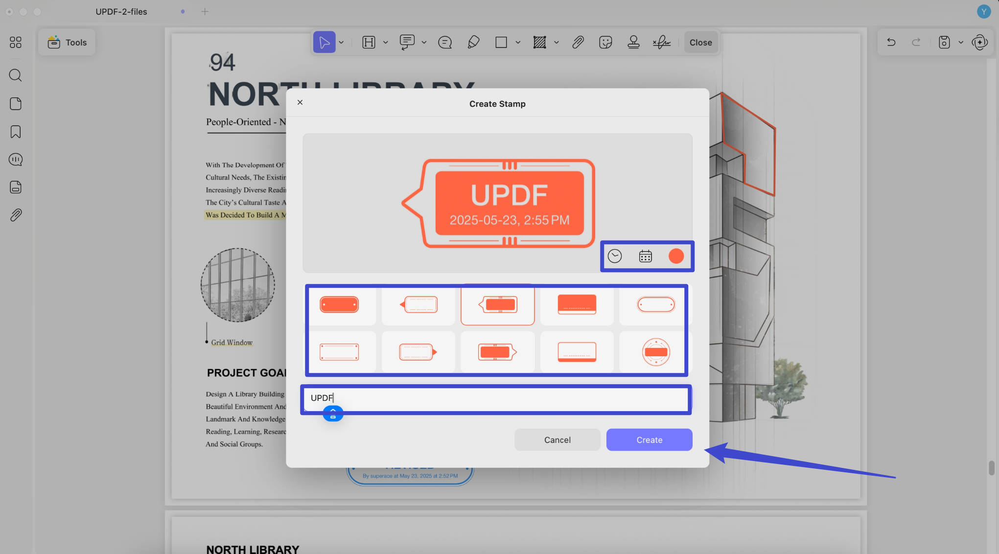 create custom stamp updf mac 2