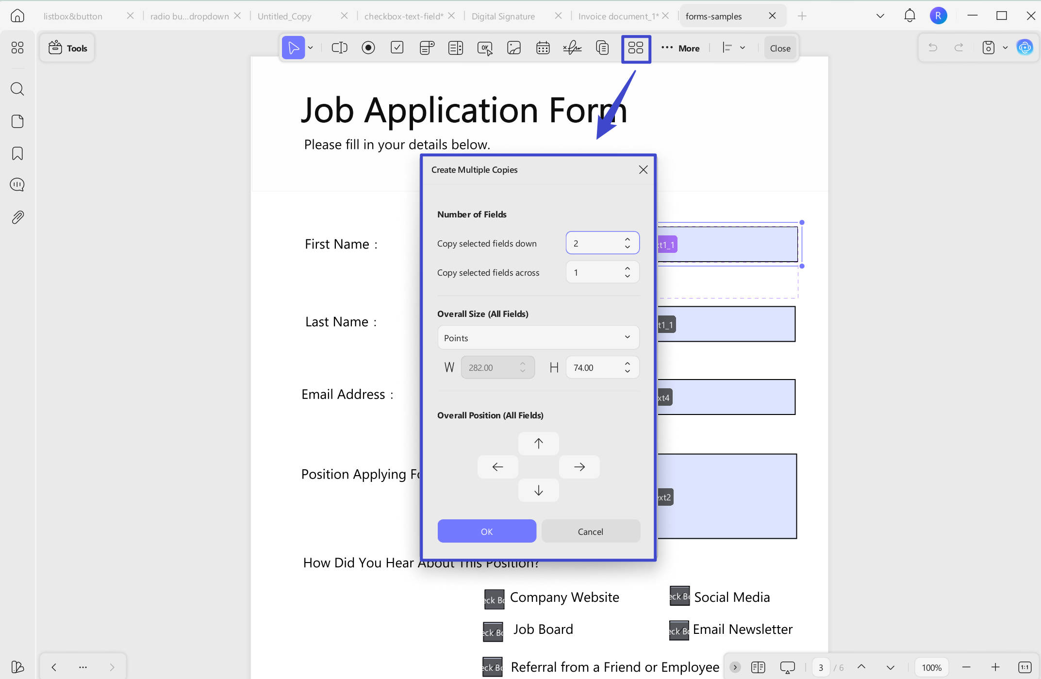 Create multiple copies with updf on windows