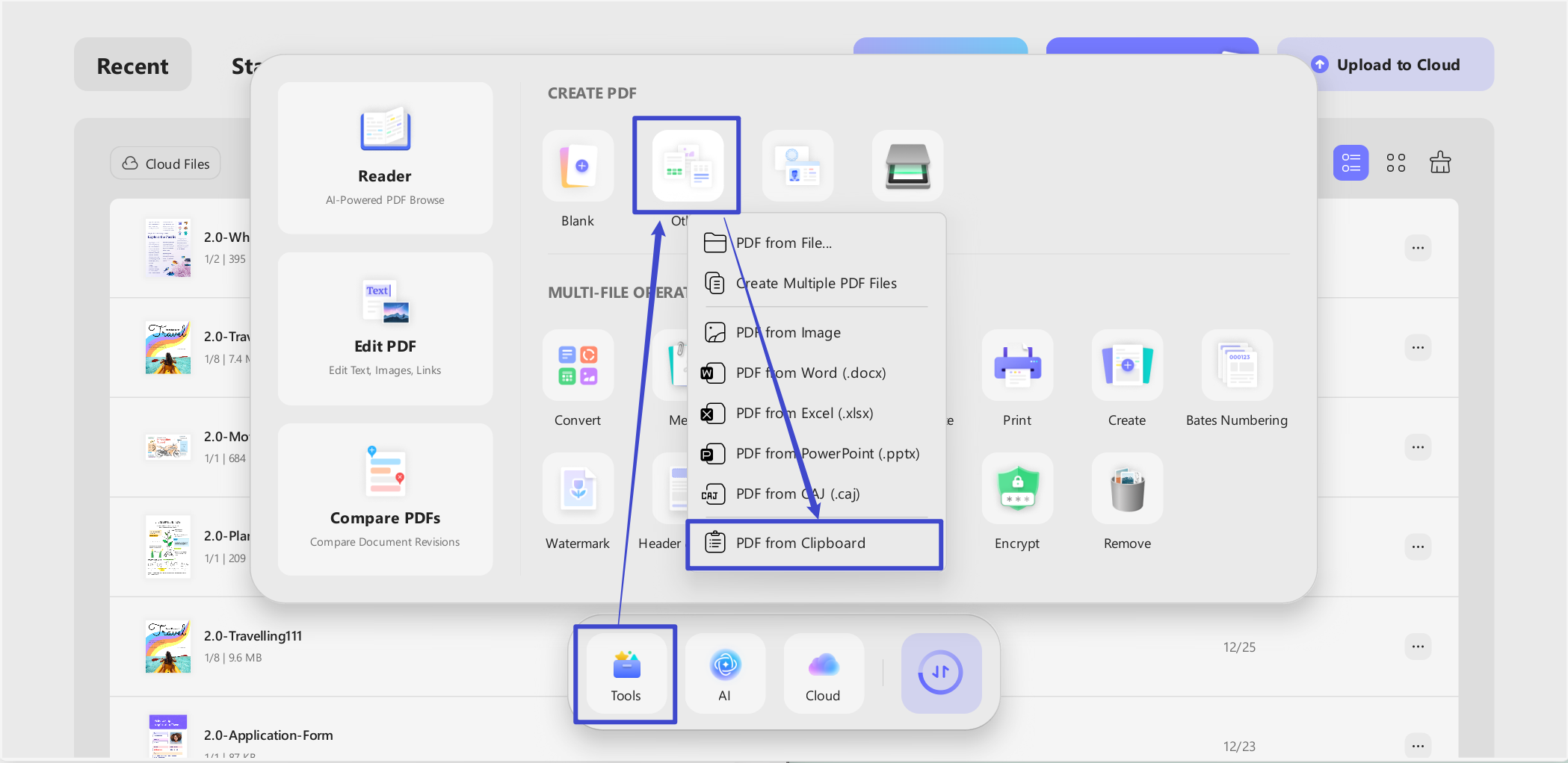 create pdf from clipboard