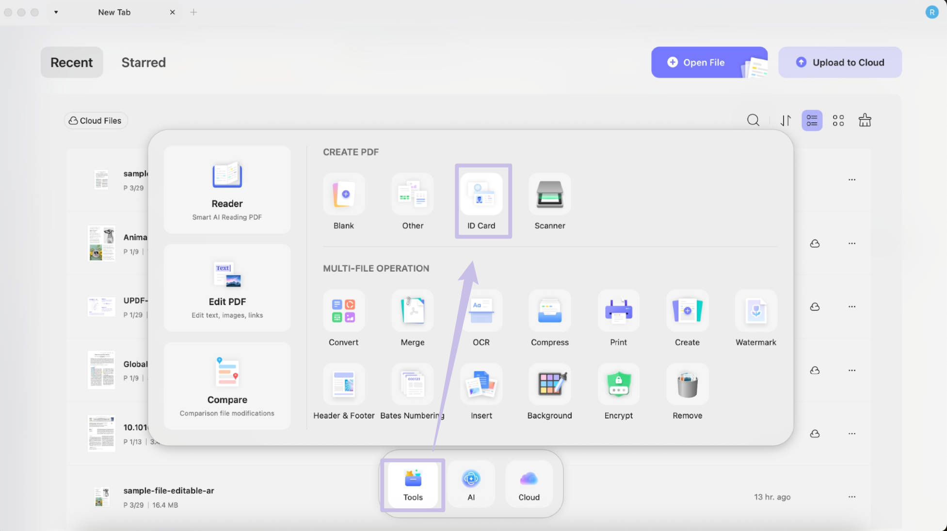 create pdf from id card updf 2 mac