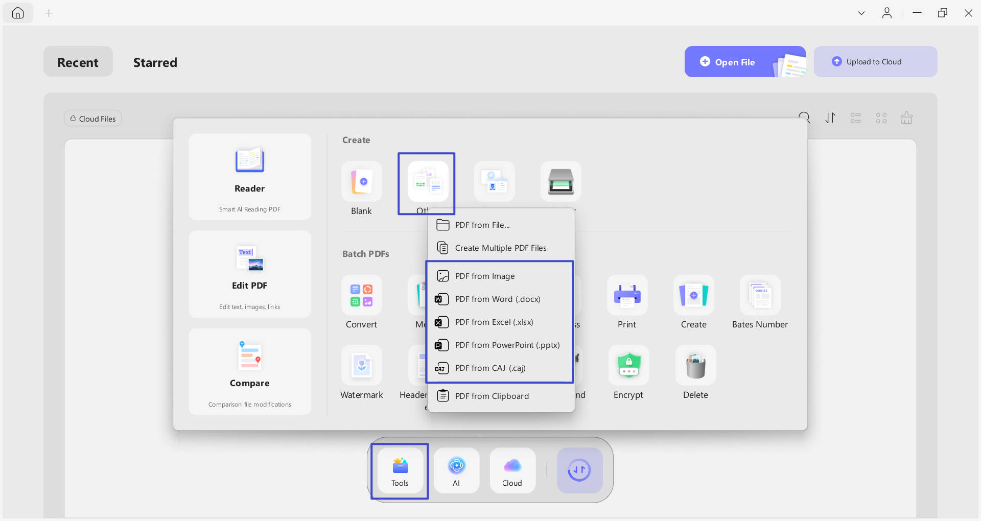 create pdf from documents image updf