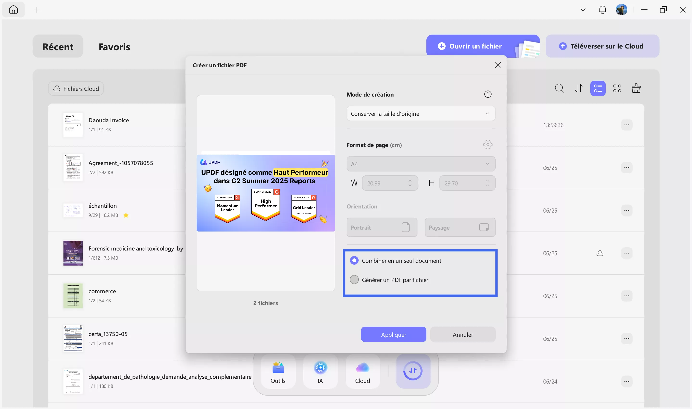 combine or generate pdf per file