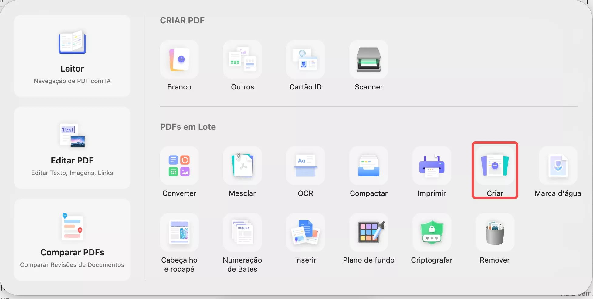 criar PDF em lote