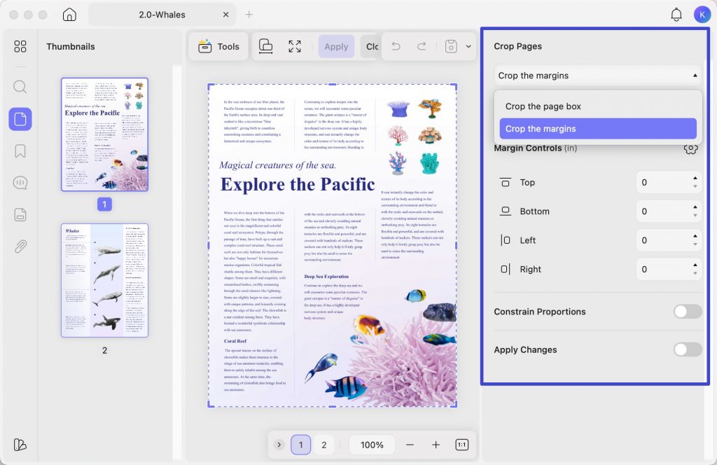 Cropped Pages Crop PDF Pages with UPDF | User Guide for Mac