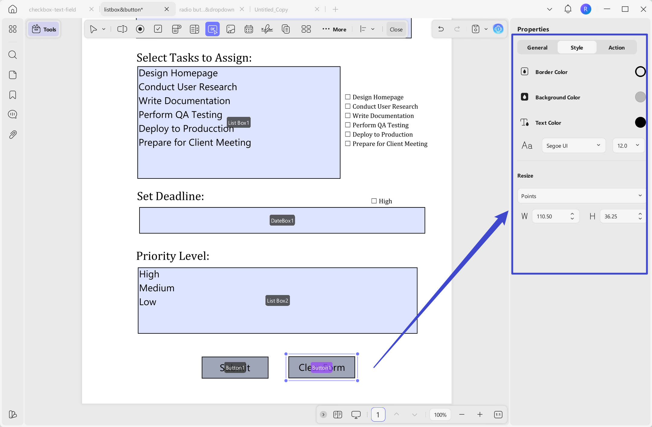 Customize the button style with UPDF on Windows