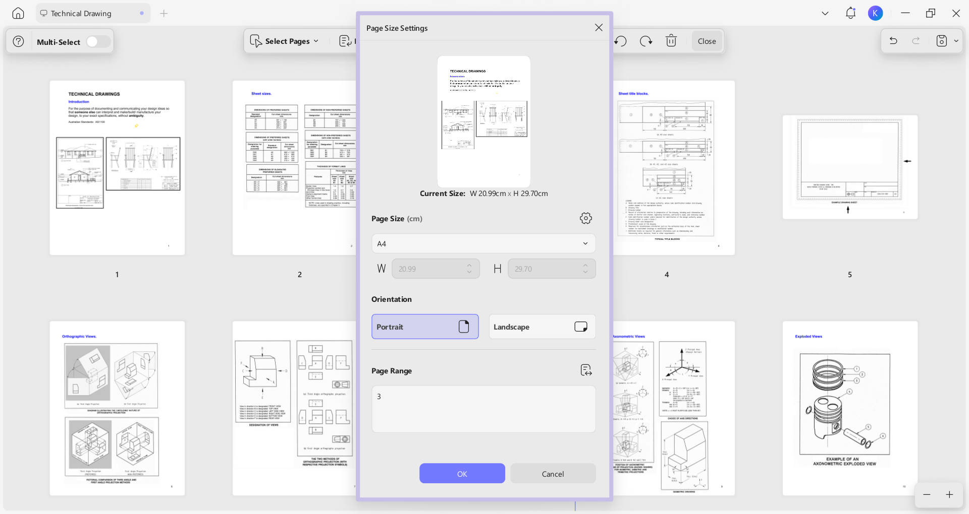 customize page size