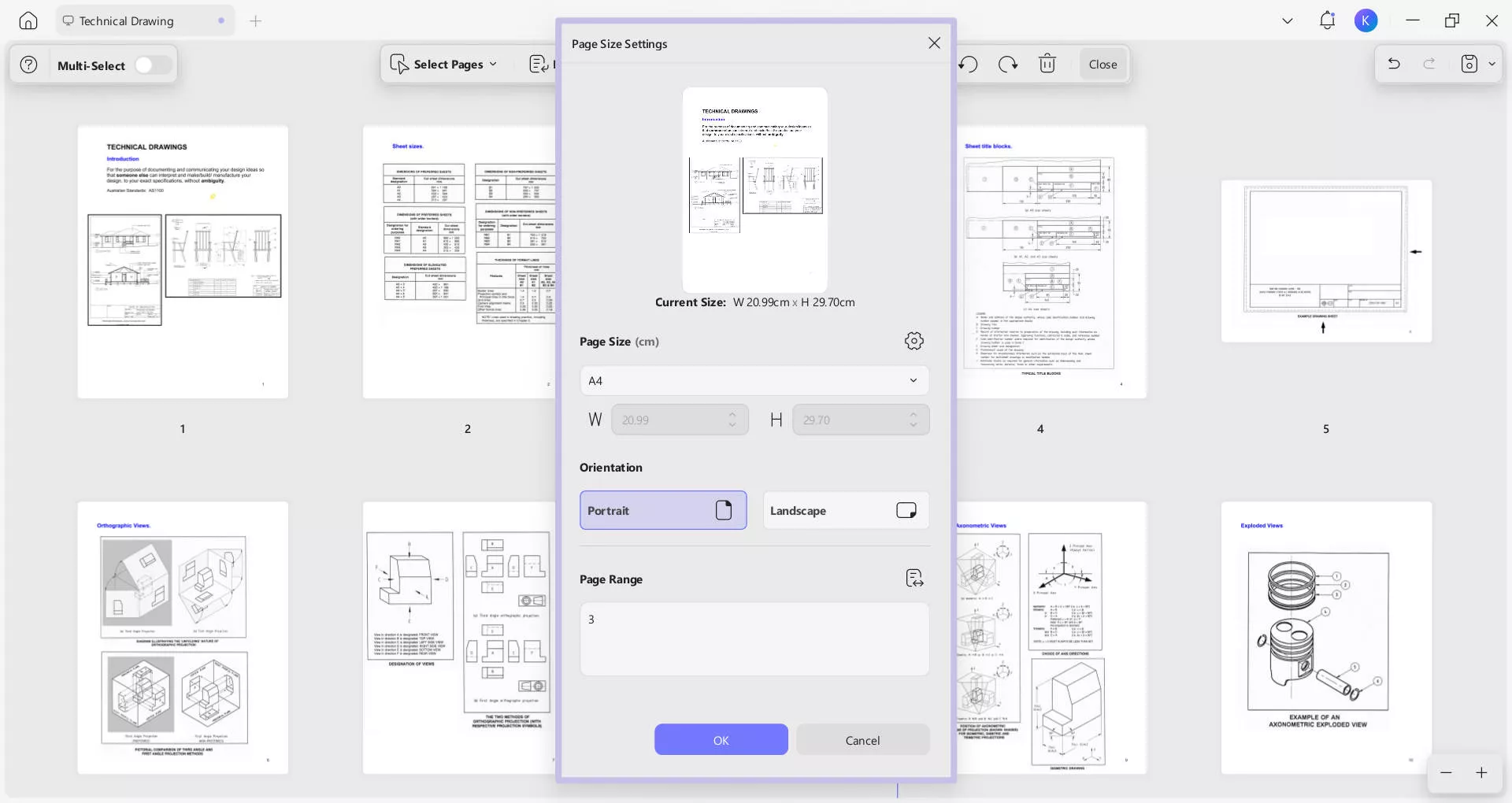 customize page size