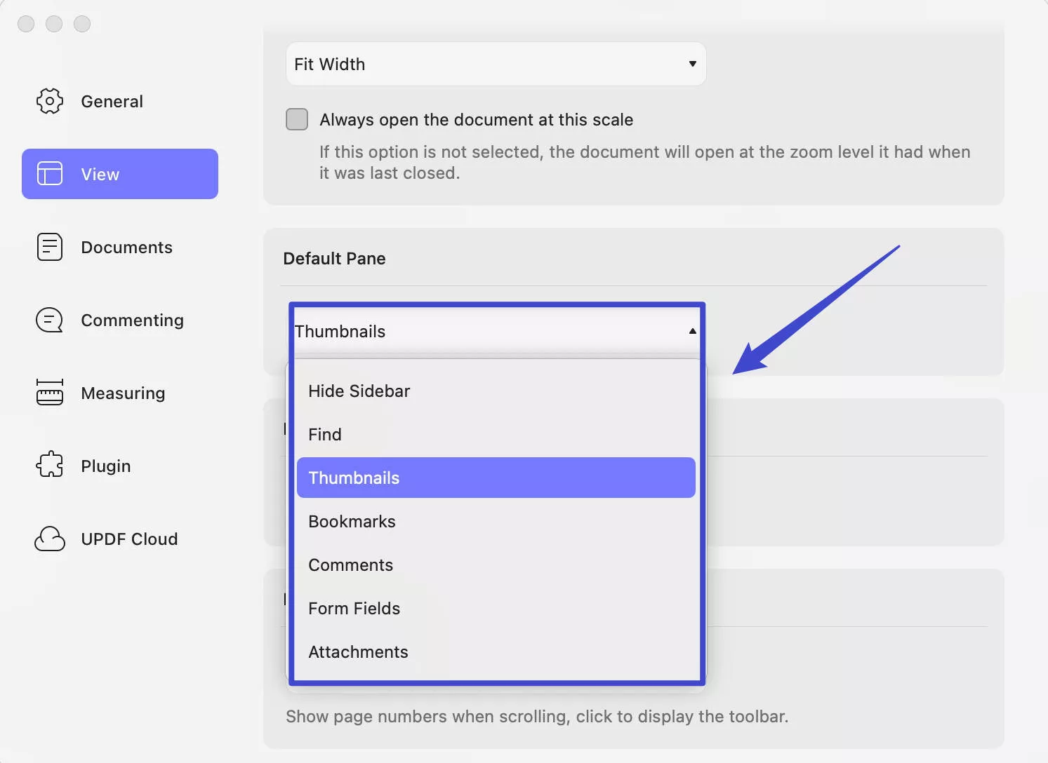 default pane updf mac