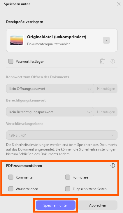 PDF-Einstellungen zum Glätten definieren updf Windows 2