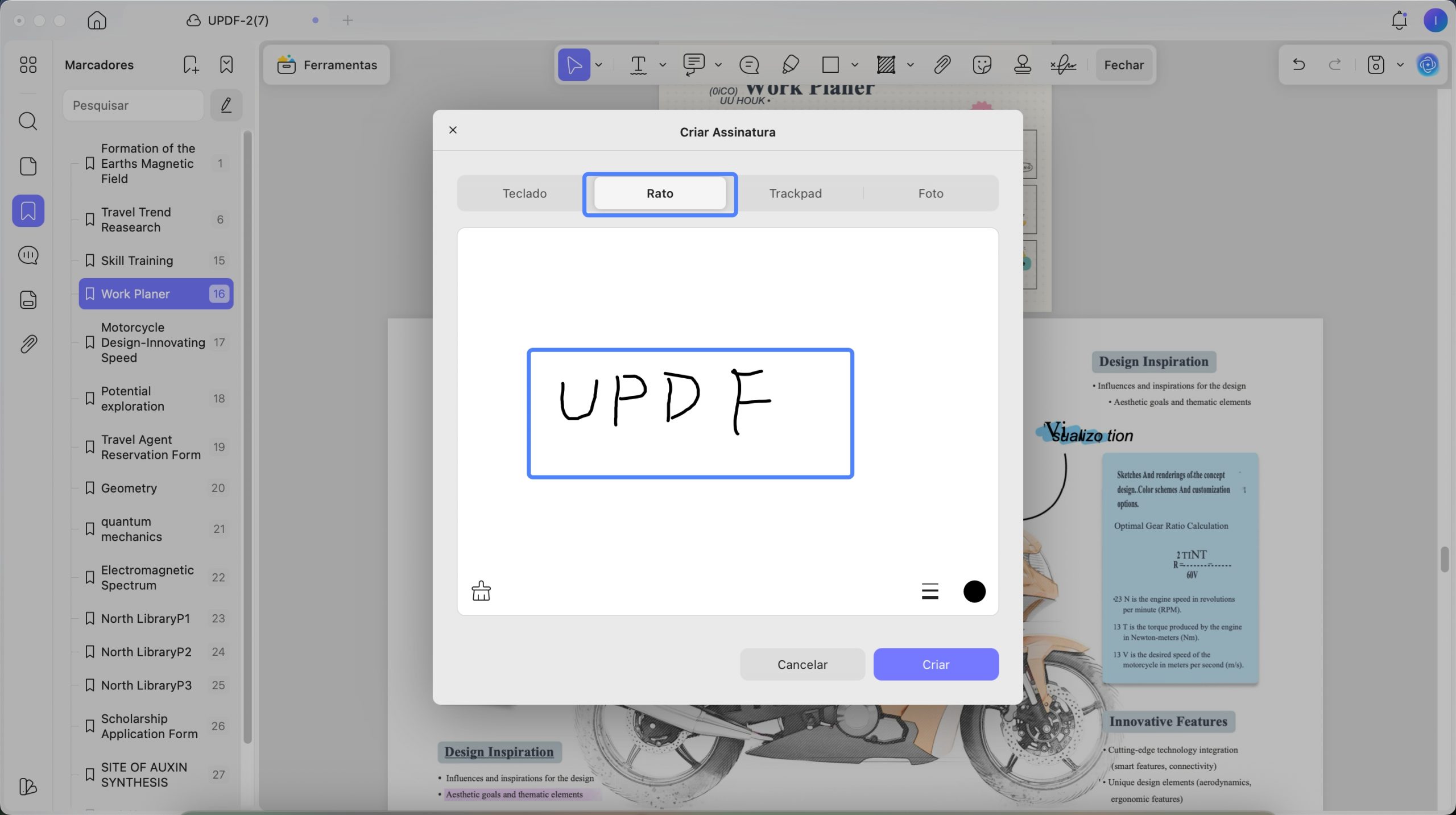 desenhar assinatura com o mouse