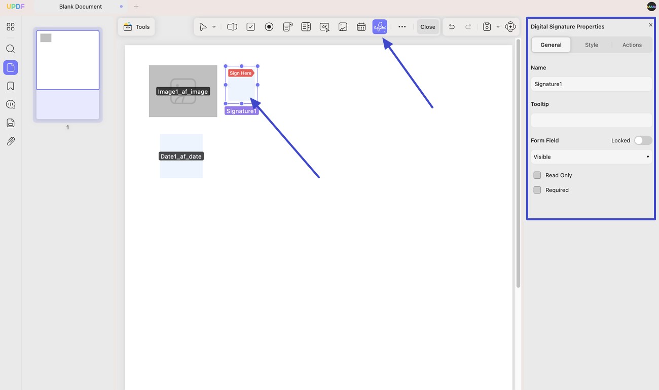 ลายเซ็นดิจิทัลในรูปแบบ PDF อัปไฟล์ Mac