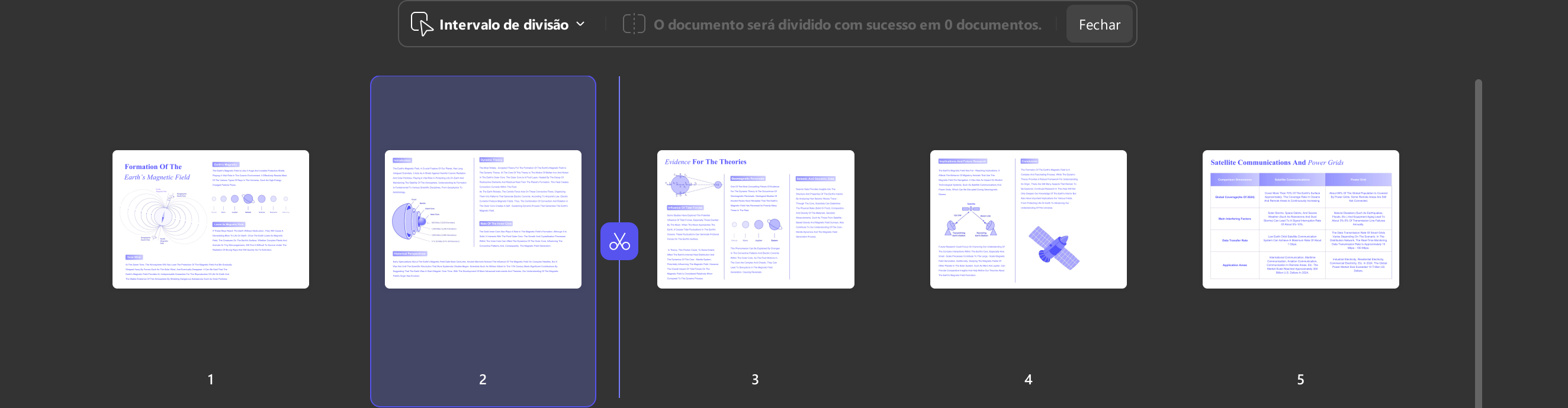 dividir em intervalo personalizado updf windows