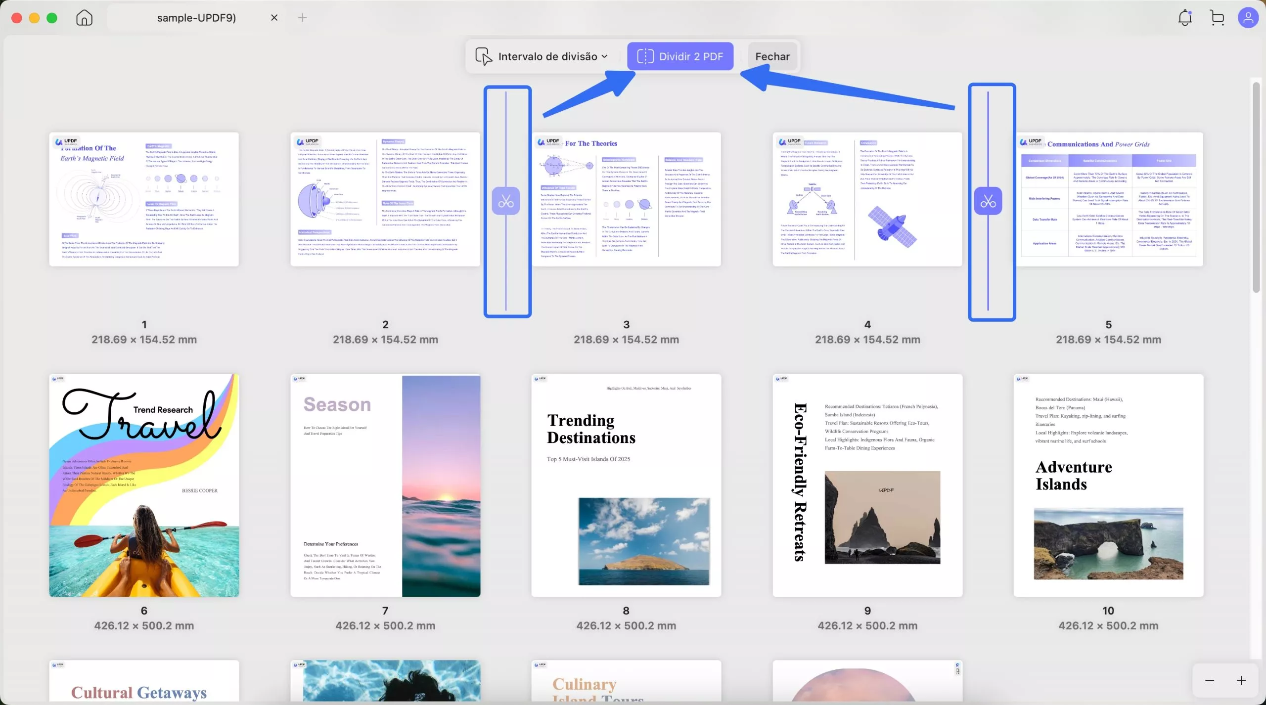 personalizar o updf dividido do mac