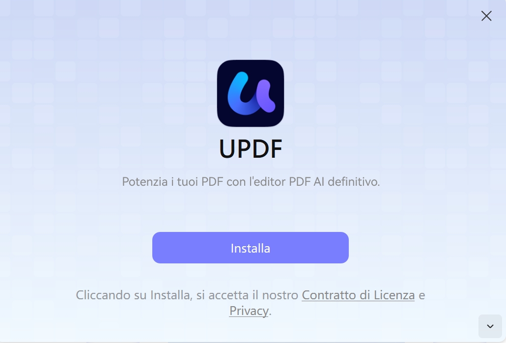 avviare il programma di installazione UPDF