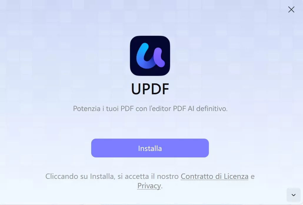 avviare il programma di installazione UPDF