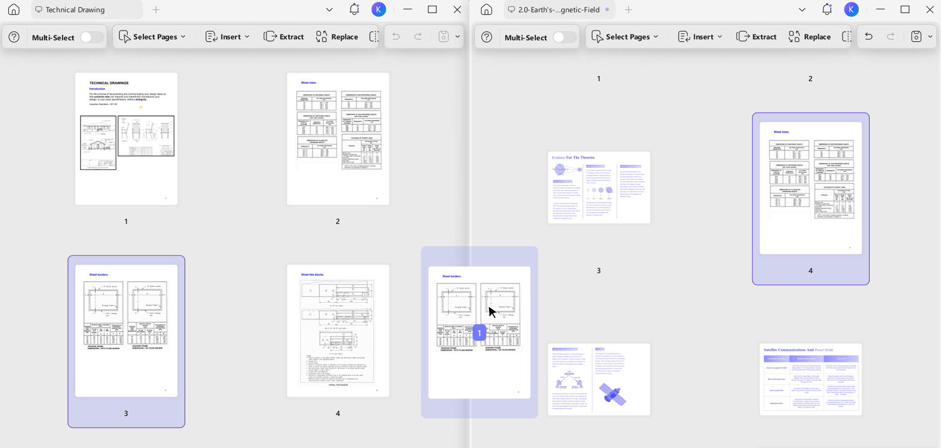 drag and drop pages in thumbnail