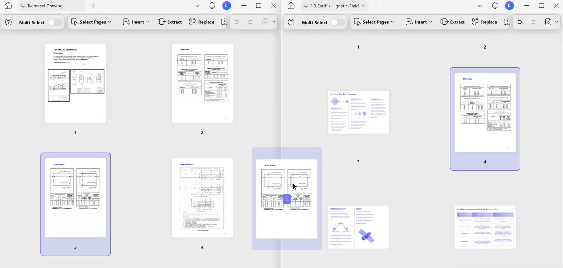 drag and drop pages in thumbnail