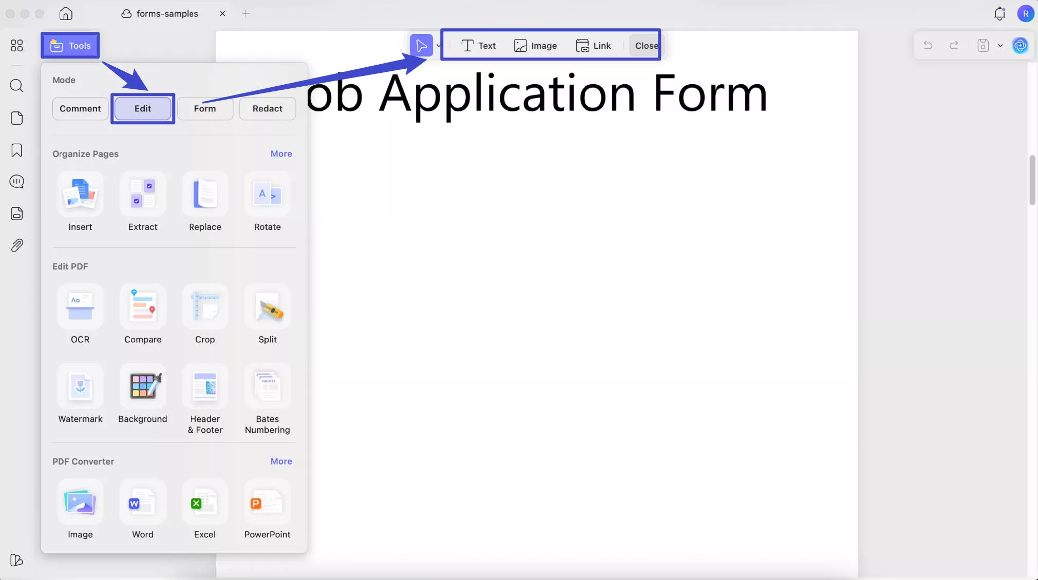Edit pdf with updf on mac